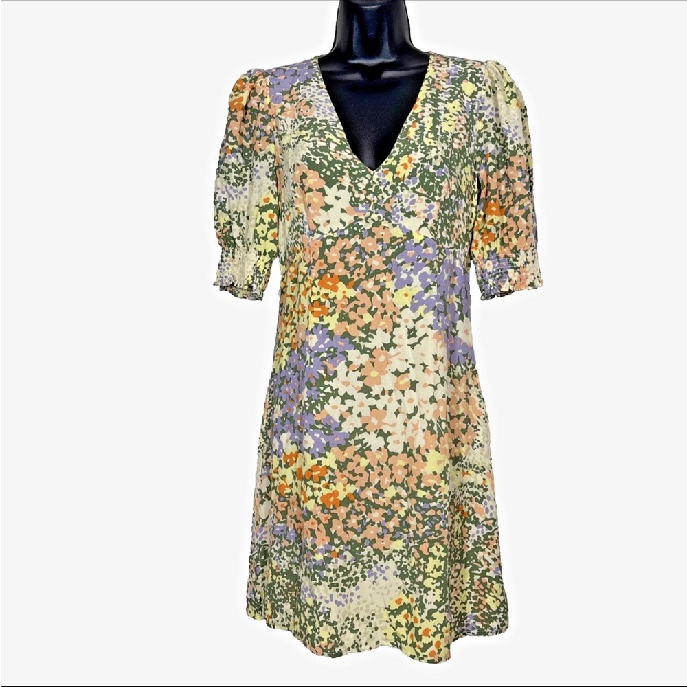 Rails XS Mini Dress Roma Abstract Garden Gardenia
yellow Floral Puff Sleeve